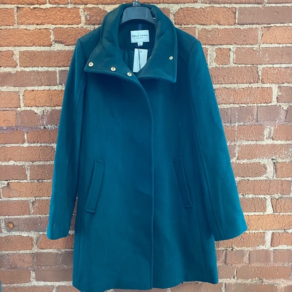 COPY - Cole Haan Petroleum Snap Wool-Blend Car Coat - Picture 2 of 4